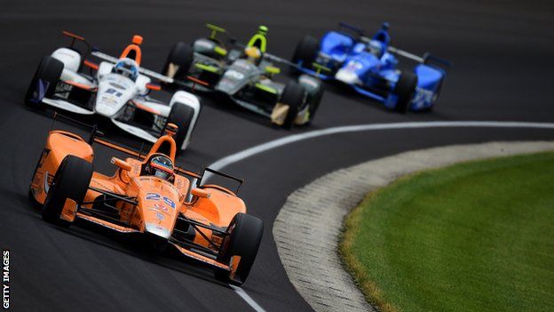 Fernando Alonso leads Indy 500