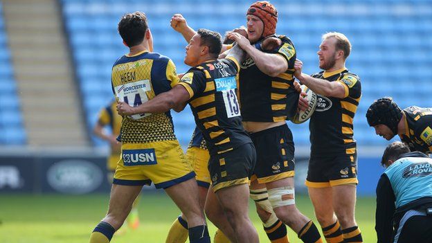 Bryce Heem's challenge produced an angry response from the Wasps players at the Ricoh Arena