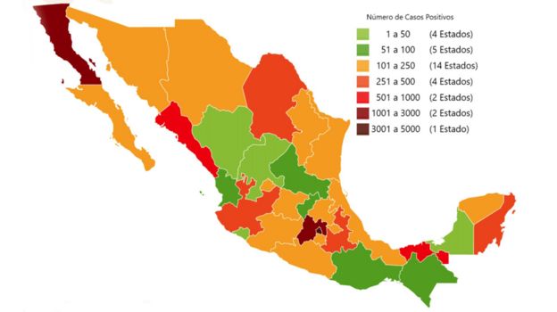 Mapa por estados de MX