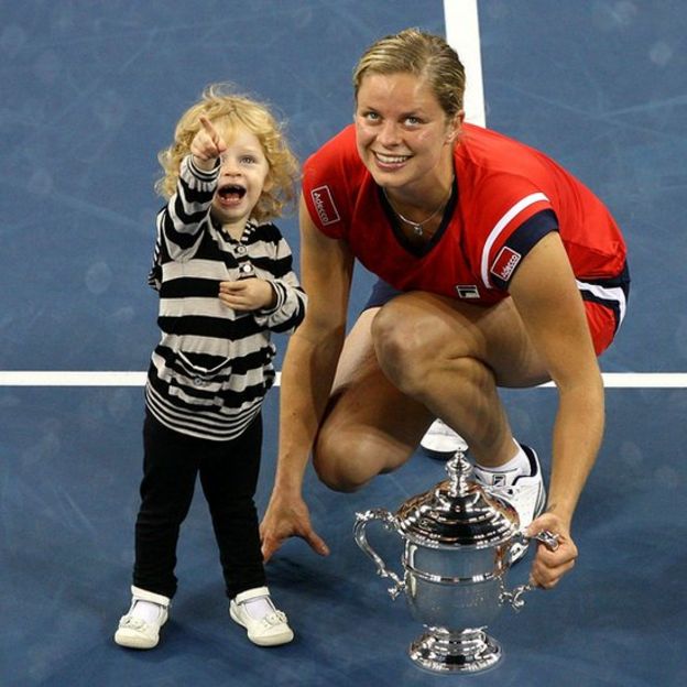 Kim Clijsters con su hija