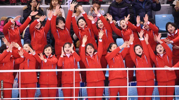 North Korean cheerleaders