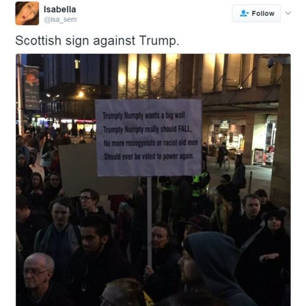 Signs Of The Times Scotland S Trump Protests Bbc News Signs Of The Times Scotland S Trump Protests Bbc News