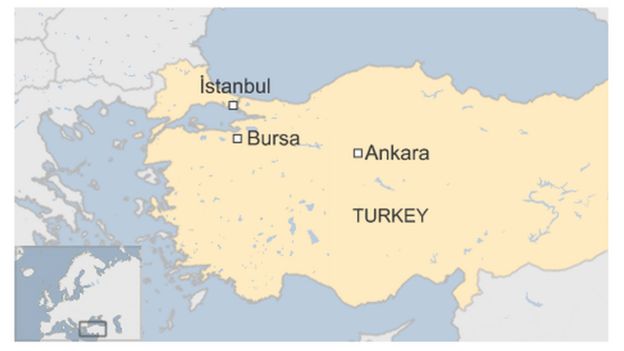 Turkey Bursa map