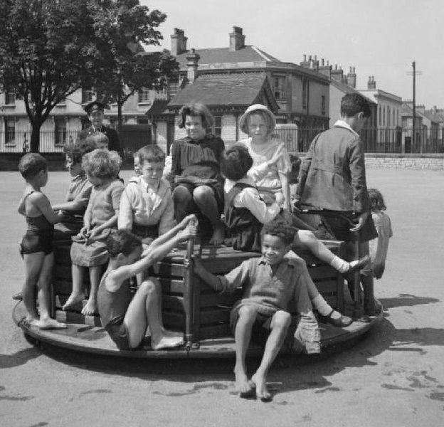 The recreational square which also included slides, swings and a large paddling pool