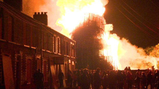 The bonfire near homes in Chobham Street