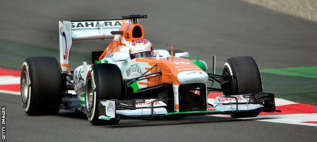 Former Force India driver Paul Di Resta in action during the 2013 Indian Grand Prix 2013