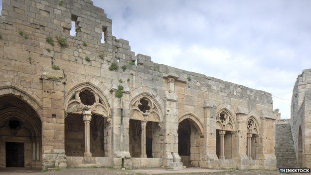 Crac des Chevaliers, or Crusader Castle, in Syria