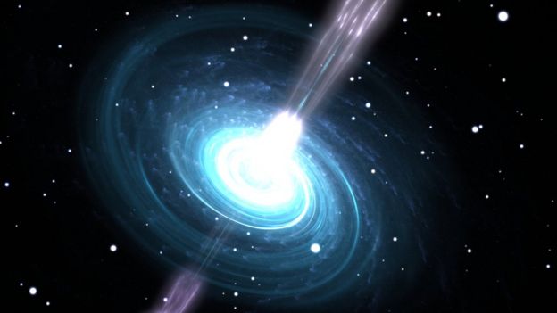 Ilustração retrata uma estrela de nêutros altamente magnética e em rotação