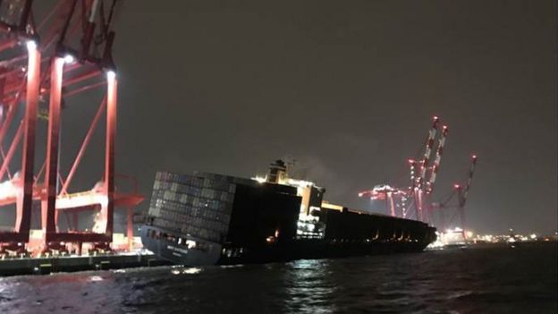 Crew Evacuated From Tilting Cargo Ship In Liverpool Bbc News