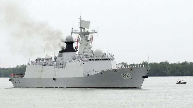 中國海軍艦艇於2016年10月訪問緬甸、馬來西亞和柬埔寨。