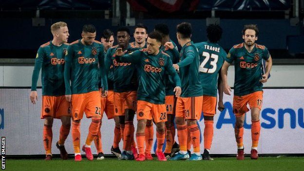 Ajax players celebrate