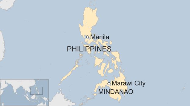 Map of Mindanao in the Philippines