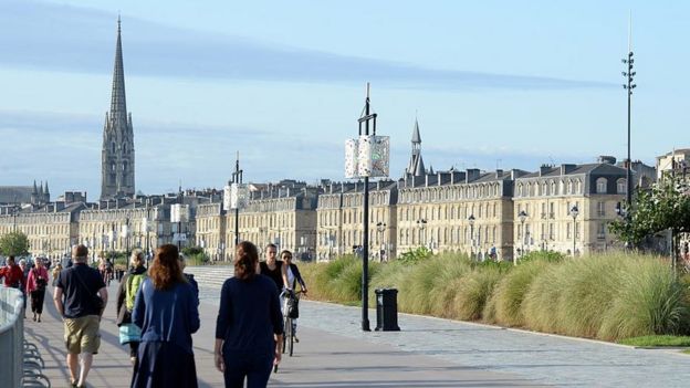 Bordeaux seen from its seafront