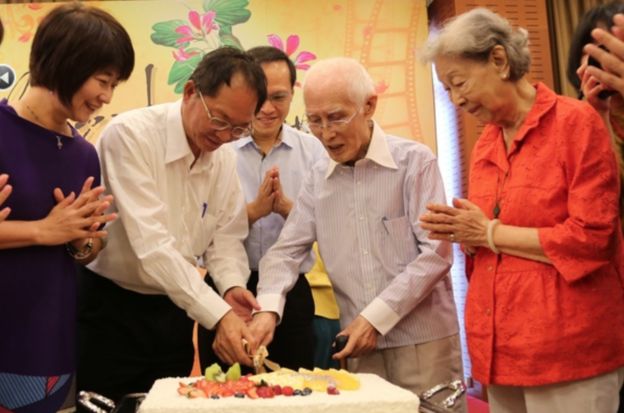 余光中日前才度過90大壽，當時氣色仍相當不錯。