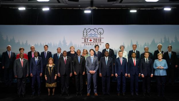 Foto de familia de la cumbre del G7.