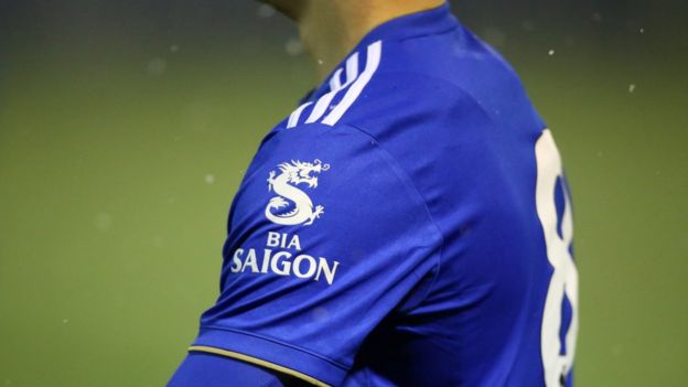 Bia Sài Gòn đã có mặt trên áo đấu cho đội bóng đá hàng đầu nước Anh Leicester City