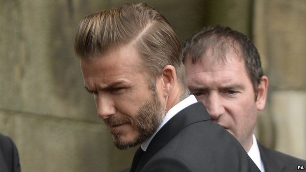 David Beckham at Neville funeral