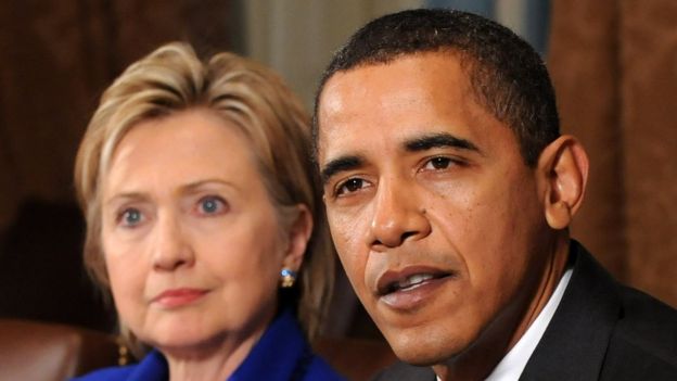 Hillary Clinton y Barack Obama