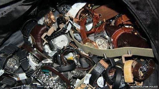 Watches recovered by the police