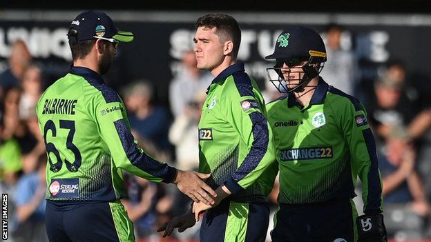 Ireland players during the T20 defeat by South Africa