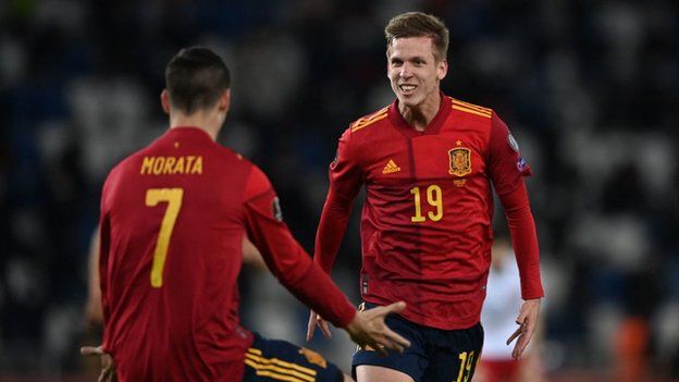 Dani Olmo's stoppage-time winner gave Spain their first victory in the World Cup qualifying campaign