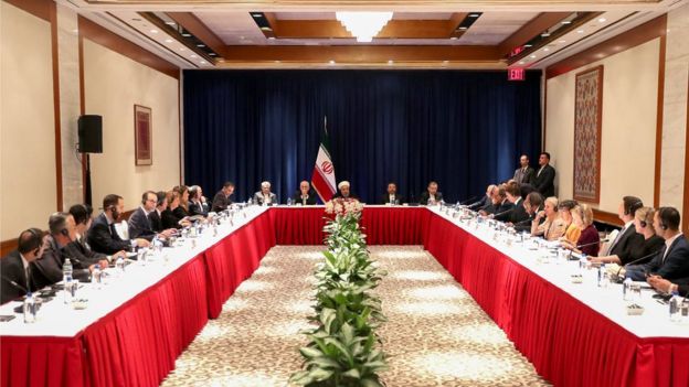 حسن روحانی در جمع مدیران رسانه های آمریکایی
