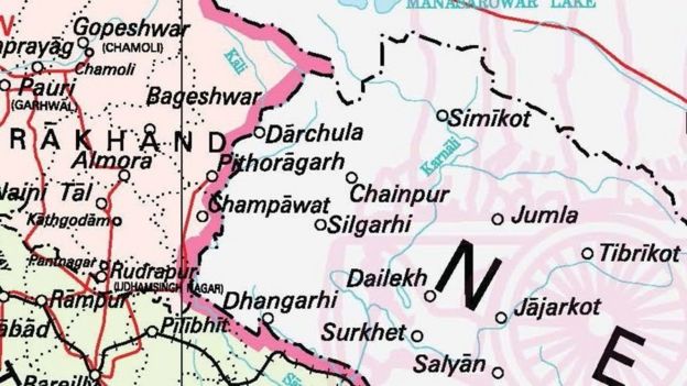 भारतले आफ्नो नक्सामा कालापानी क्षेत्र देखाएको छ