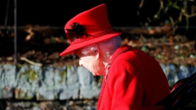 The Queen attends the Christmas Day church service