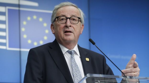 European Commission President Jean-Claude Juncker delivering a press conference at 02:00