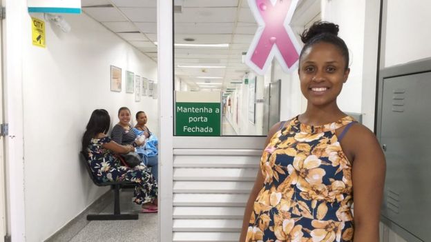 Karine Fernanda grÃ¡vida de sete meses de Pedro, na maternidade do Hospital Vila Nova Cachoeirinha, Zona Norte de SÃ£o Paulo