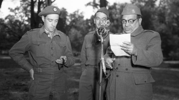 Francis Hallawell e o general Zenóbio da Costa, em outubro de 1944