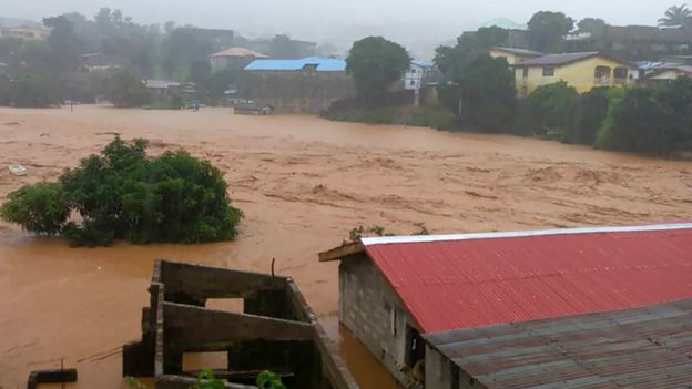 Homes and streets in the Regent near Freetown, Sierra Leone, 14 August 2017