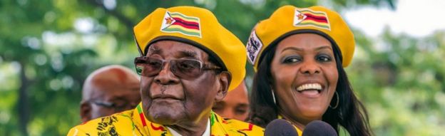 Grace and Robert Mugabe together