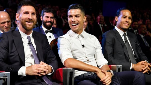 Cristiano Ronaldo, Lionell Messi, Virgil van Dijk