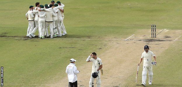 James Anderson walks off after Australia win the Ashes