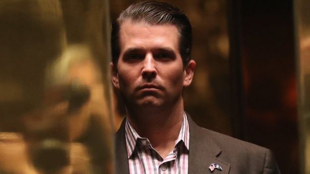 Donald Trump Jr en la Torre Trump de Nueva York el 18 de enero de 2017.