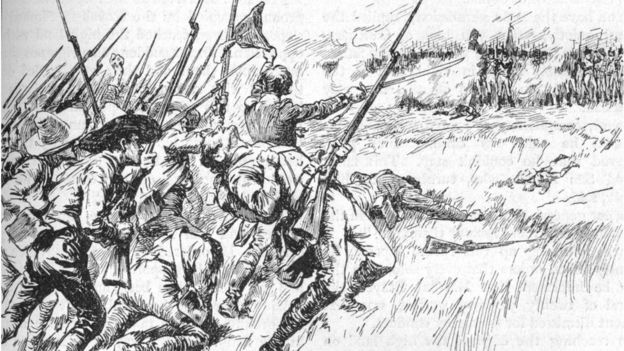 Ilustración que evoca la Batalla de Maipú