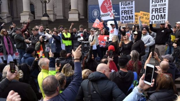 Акция протеста в Мельбурне