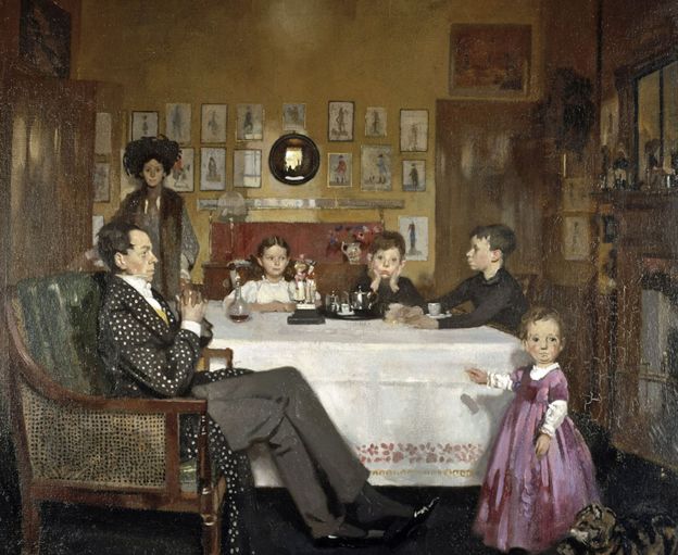 A Bloomsbury Family, William Orpen, 1907. Óleo en lienzo, 86,5 cm. Scottish National Gallery © National Galleries of Scotland.