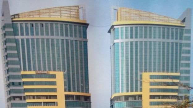 Jumba la Twin Tower mjini Dar es salaam lenye ghorofa 35 na urefu wa mita 153.