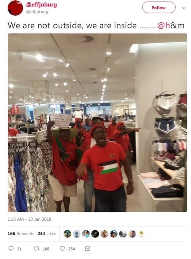 Des militants de EFF ont saccagé les magasins de H&M