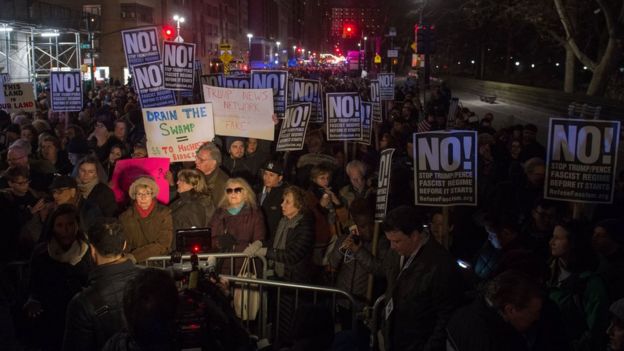 Manifestación contra Trump en Nueva York