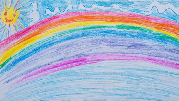 Dibujo infantil del arcoíris