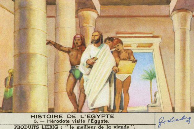 Una ilustración del viaje de Heródoto por Egipto