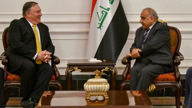 عادل عبدالمهدی نخست عراق در دیدار با مایک پمئپو او را نماینده کشور دوست عراق خوانده است