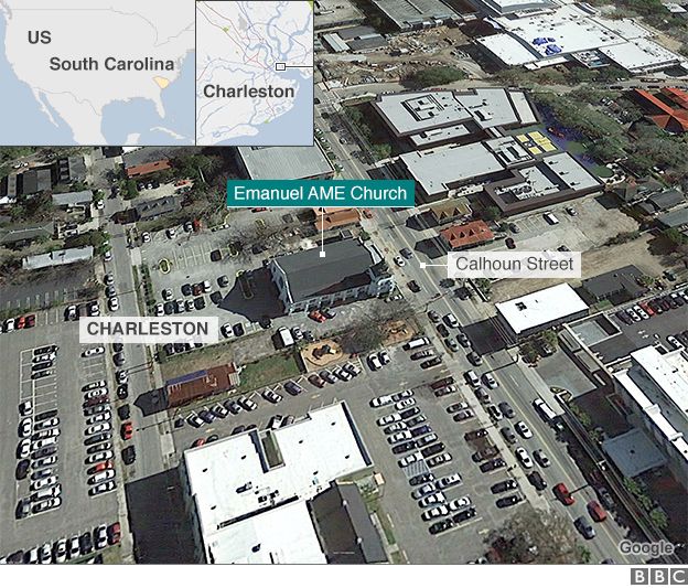 Map of Charleston shooting