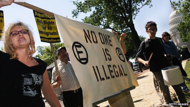 Pro-immigration protestors in Washington, DC