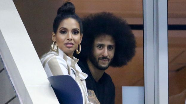 Kaepernick y Nessa en un partido del Abierto de Estados Unidos de tenis.