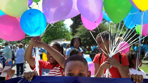 Niños en una conmemoración de Juneteenth en 2019.