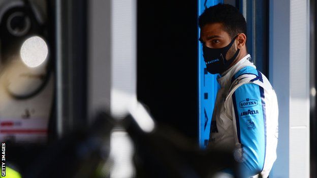 Williams test driver Roy Nissany in the pit lane during practice for the F1 Spanish Grand Prix last year